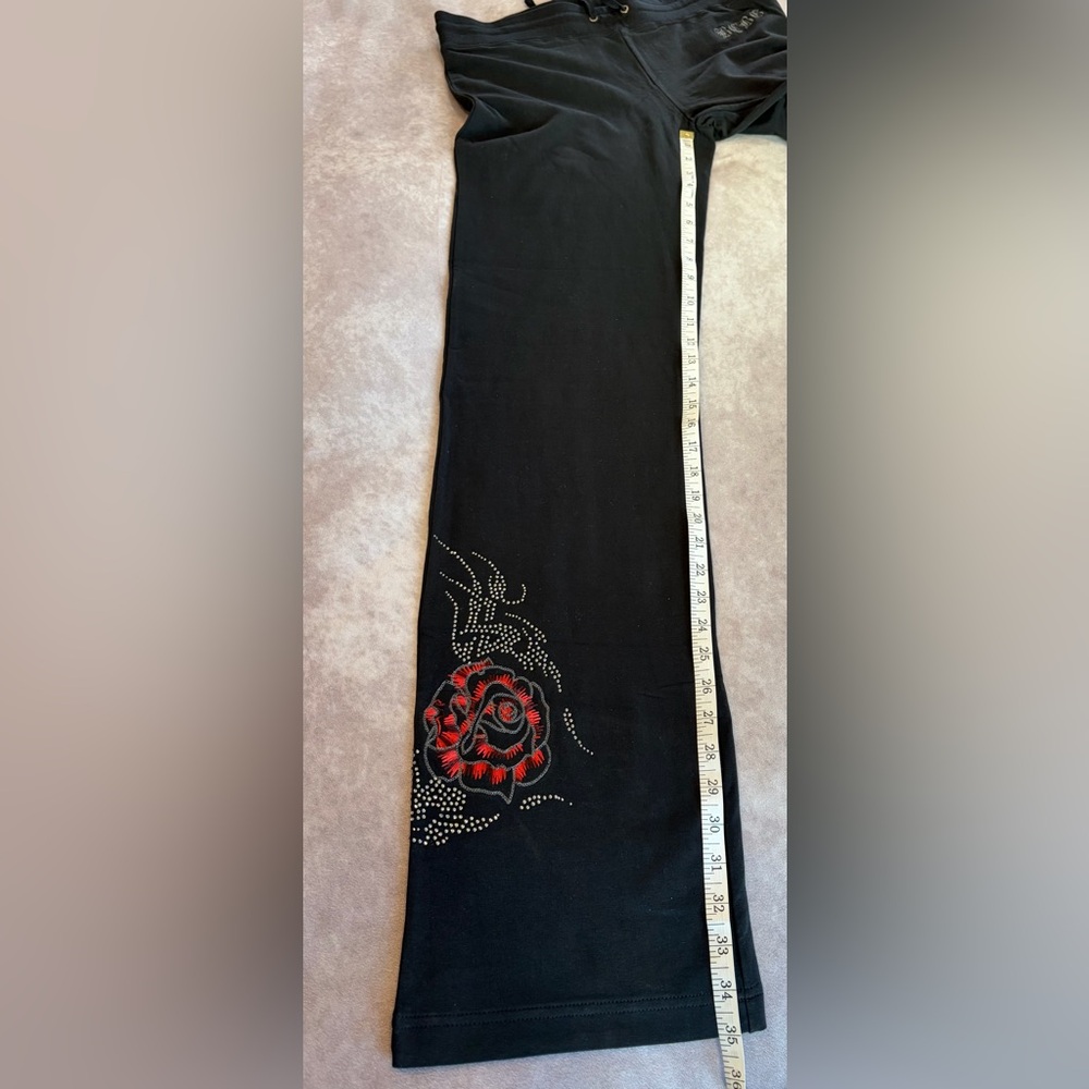 BCBG Maxazria:XL Black Hoodie and Pants Set with Red Accents 95% Cotton Pockets - Picture 14 of 16